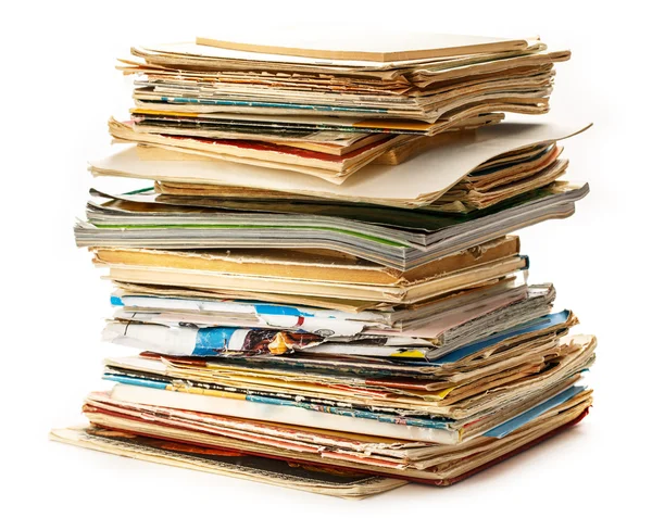 Stack of old books and magazines — Stock Photo, Image