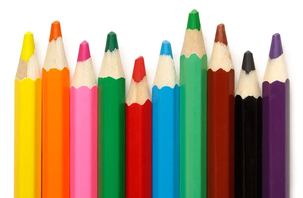 Παλέτα από πολύχρωμα μολύβια για τα παιδιά — Φωτογραφία Αρχείου