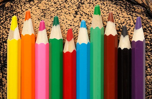 Palette of colorful pencils for children — Stock Photo, Image