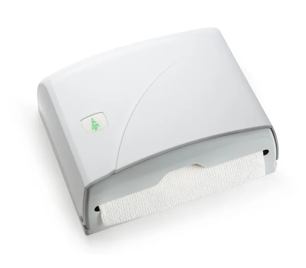 New white towel dispenser — Stock Photo, Image