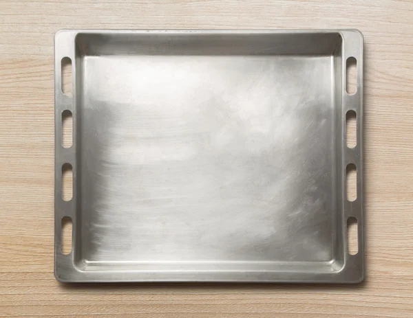 Empty metal oven tray — Stock Photo, Image