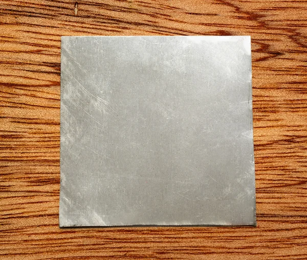 Blank square metal plate — Stock Photo, Image