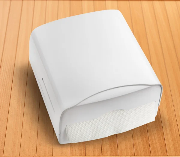 Nowy biały ręcznik dozownik — Zdjęcie stockowe