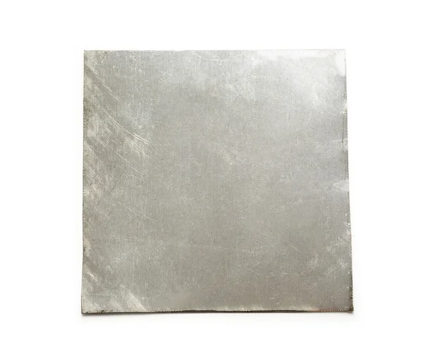 Placa metálica cuadrada en blanco —  Fotos de Stock