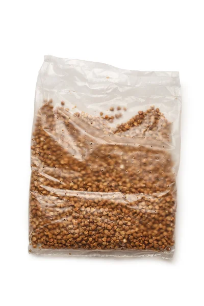 Packet of dry buckwheat — Stock Photo, Image