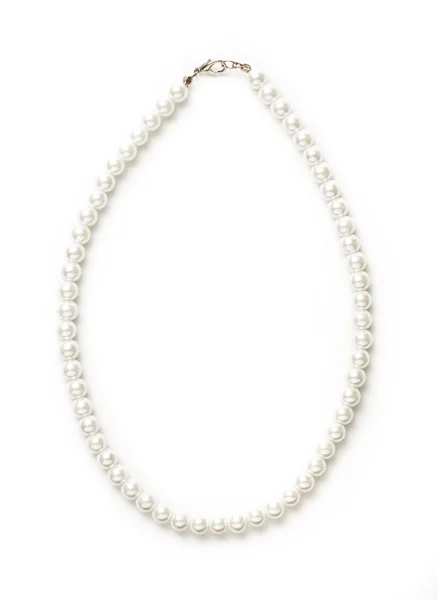 Bílý perlový náhrdelník — Stock fotografie