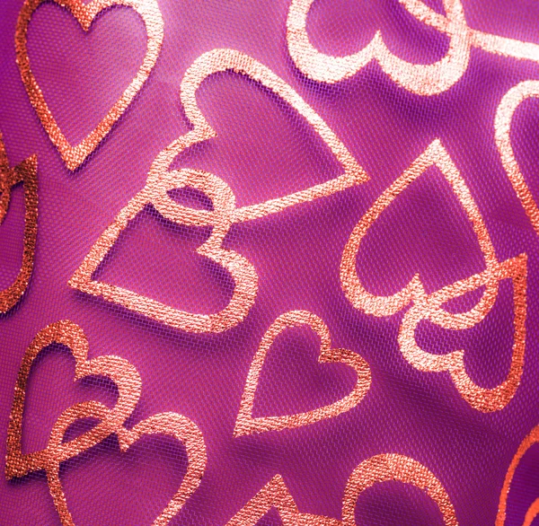 Yürekleri romantik Tekstil arka plan — Stok fotoğraf