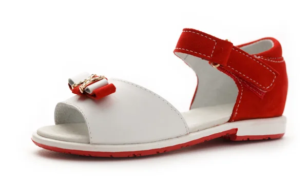Sandalo femminile rosso e bianco — Foto Stock