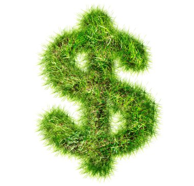 dolar işareti yeşil çim yapılan