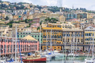 Genoa port sea view clipart