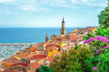 Riviera şehir Menton görünümü