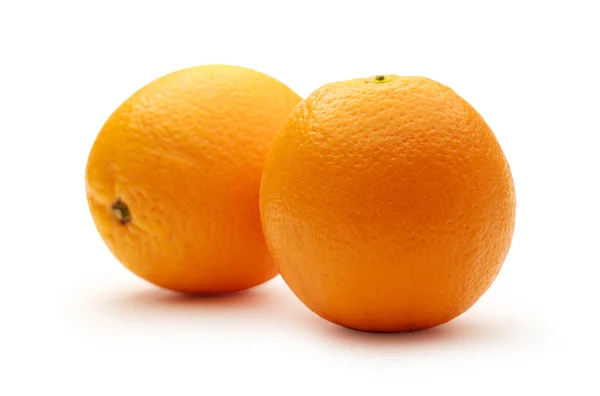 Two fresh oranges on white background — Stock Photo, Image