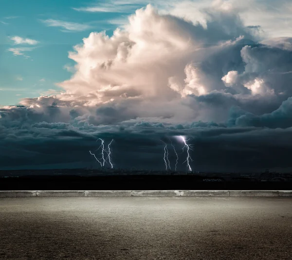 Night thunder lightning — Stock Photo, Image