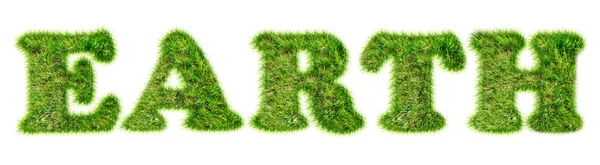 Palabra tierra escrita con hierba — Foto de Stock