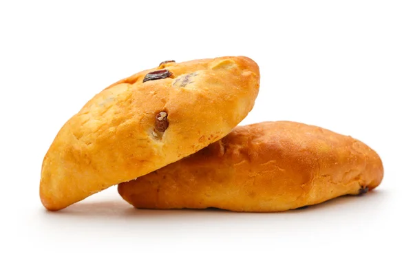 Twee rozijnen broodjes — Stockfoto