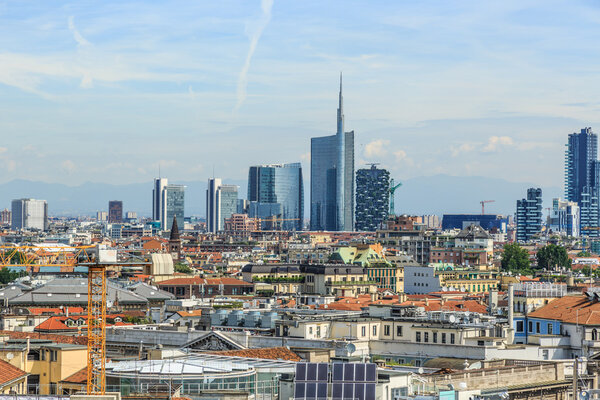 Milan new city view from above horizontal