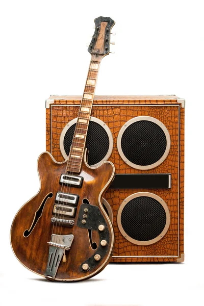 Altavoz de guitarra y columna — Foto de Stock