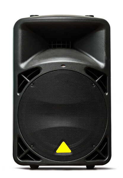 Column speaker on white closeup