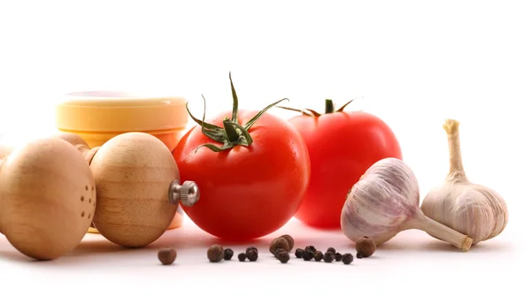 Pomidory i czosnek — Zdjęcie stockowe