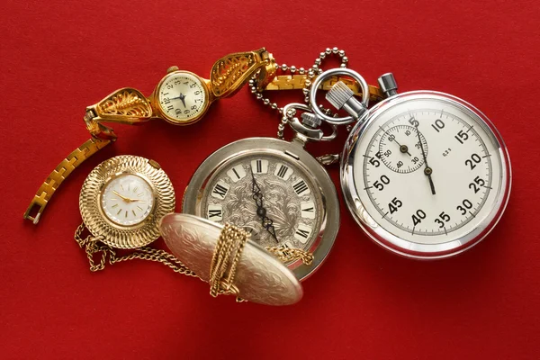 Pocket  watch and stopwatch — Stock Photo, Image