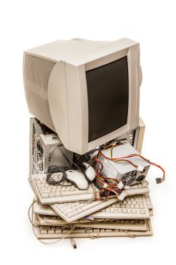 Eski bilgisayar monitör ve klavyeler 