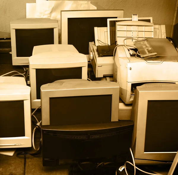 Old computer monitors — Stock Photo, Image