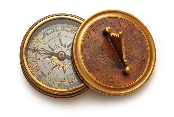 View of vintage compasses — Stock Photo, Image