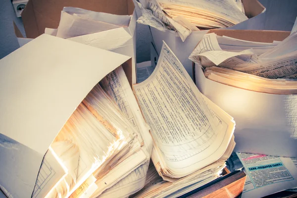 Documentos de papel sucio y desordenado — Foto de Stock