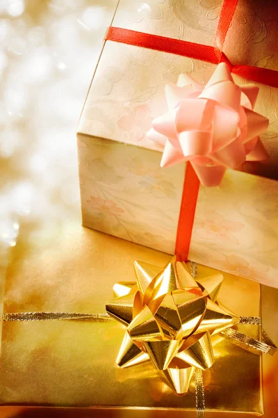 Gift boxes with bow — Stock Photo, Image