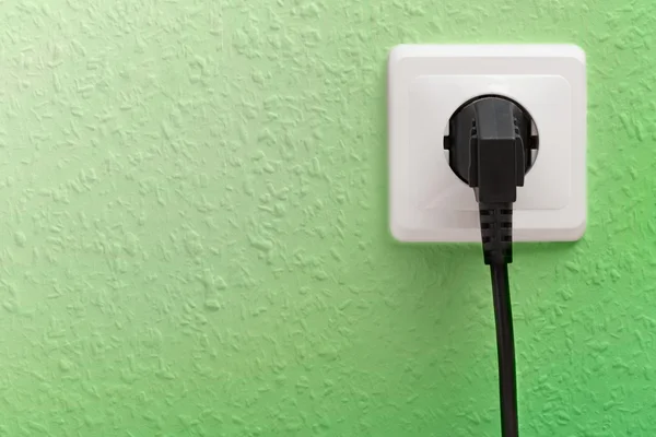 Single electric socket with plug — Stock Photo, Image
