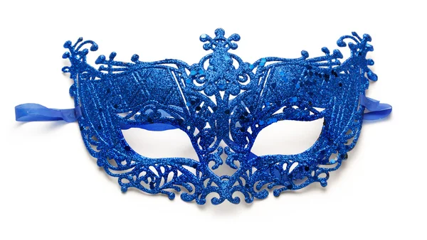 Masque carnaval dentelle bleue — Photo