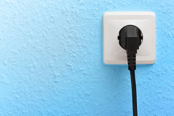 Single electric socket with plug — Stock Photo, Image