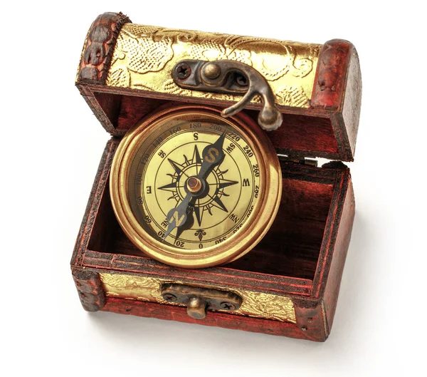 Vintage kompas w polu — Zdjęcie stockowe