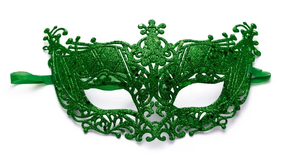 Zielony koronkowy karnawałowe maski — Zdjęcie stockowe