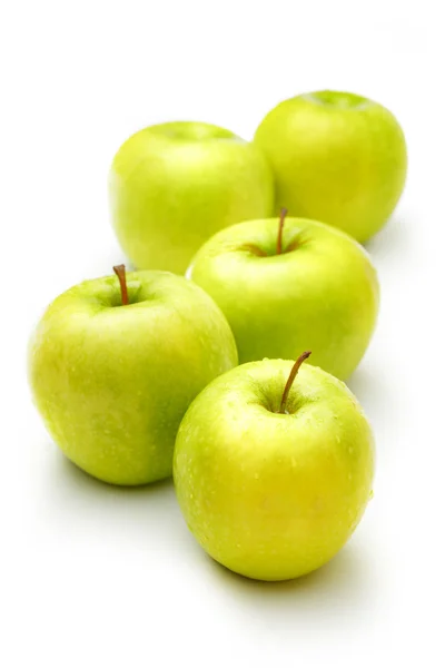 Green apples on white background — Stock Photo, Image