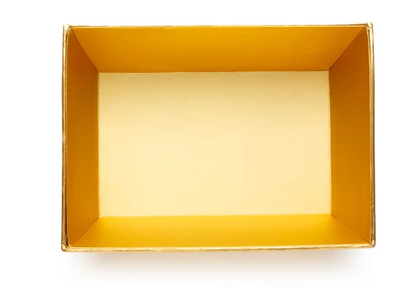 Пустой золотой ящик — стоковое фото