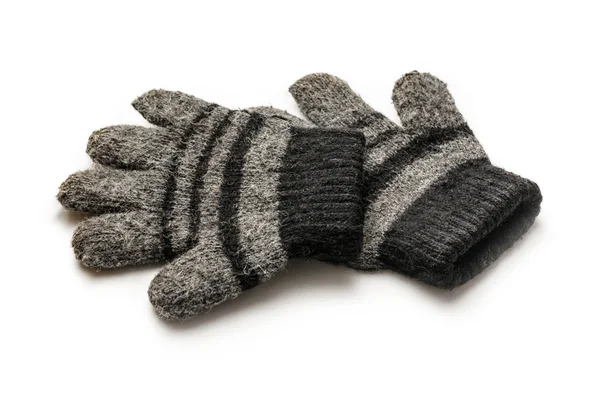 Black knitted gloves — Stock Photo, Image