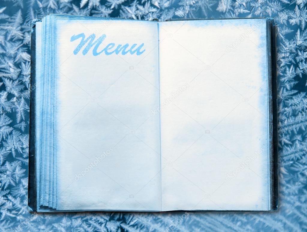 Blank vintage menu book