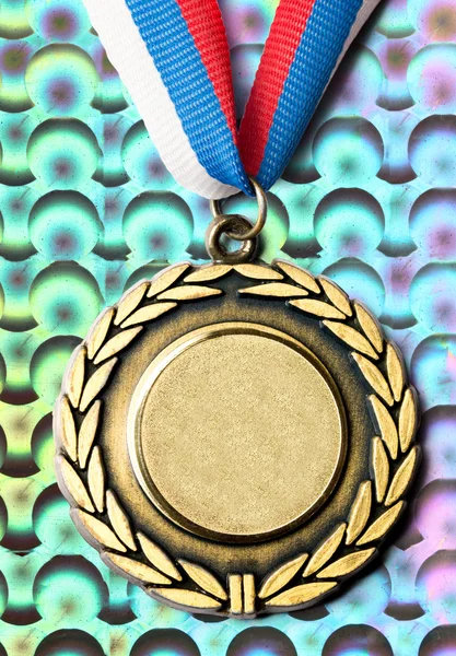 Médaille en métal avec ruban tricolore — Photo