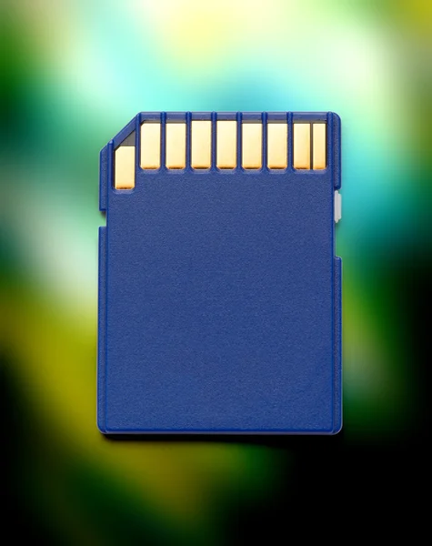 Modrý kompaktní paměťová karta — Stock fotografie