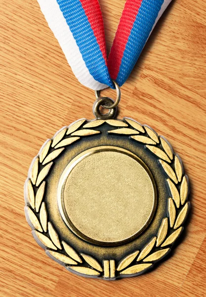 Metal medal with tricolor ribbon — Stock Photo, Image