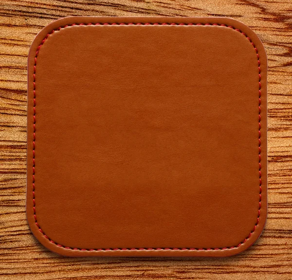Blank leather brown label — Stock Photo, Image