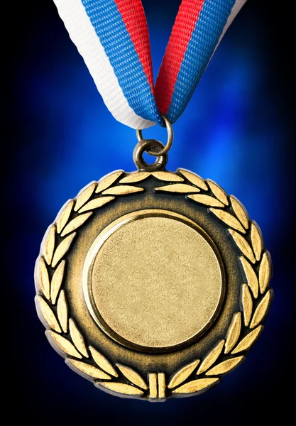 Metal medal with tricolor ribbon — Stock Photo, Image