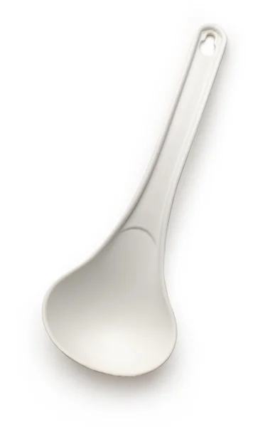 White plastic ladle — Stock Photo, Image