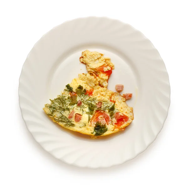 Egg omelette with tomatoes — Stock Photo, Image