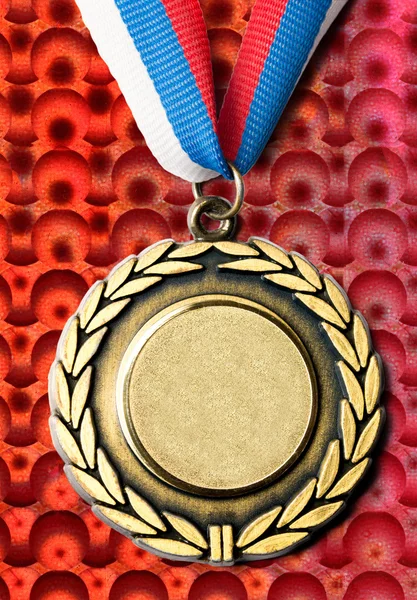 Medalha de metal com fita tricolor — Fotografia de Stock