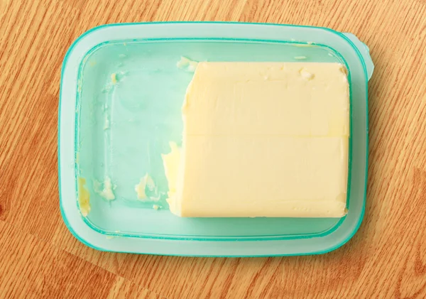 Fresh butter on butterdish — Stock Photo, Image