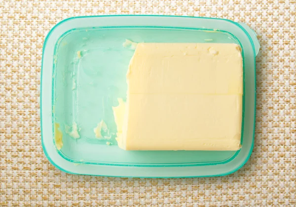 Fresh butter on butterdish — Stock Photo, Image