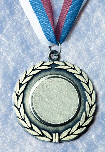 Metal medal with tricolor ribbon — Stock Photo, Image