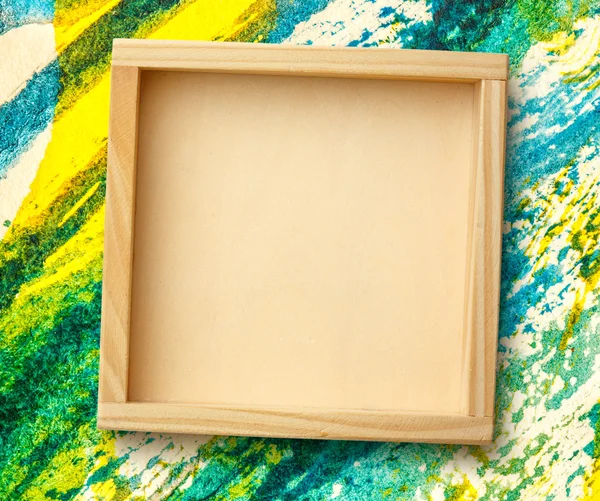 Cornice quadrata in legno — Foto Stock